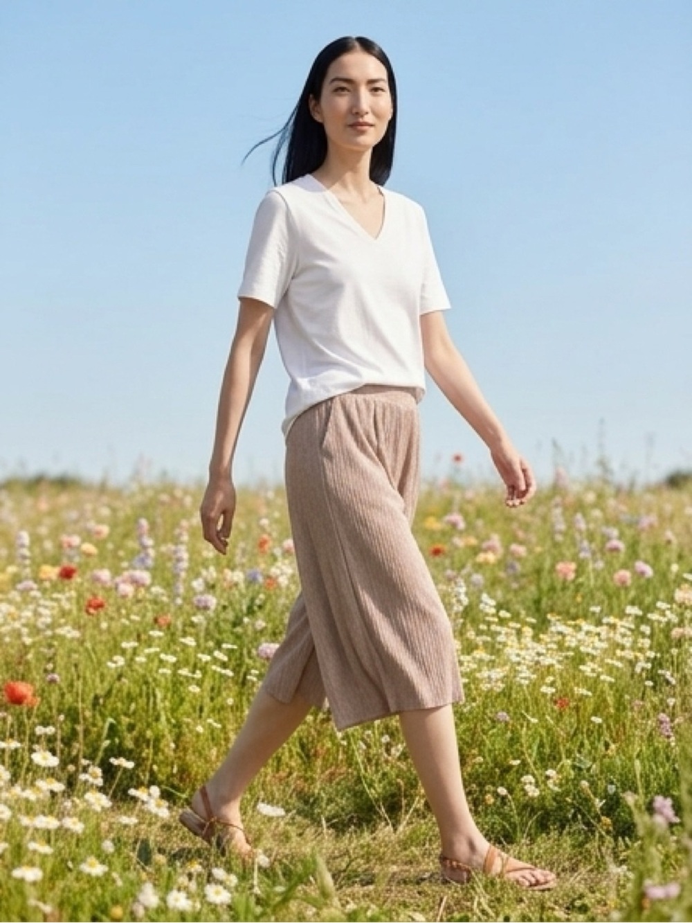 NEW Asos Wrinkle Pull On High Rise Culotte Pants Blush Sz 6